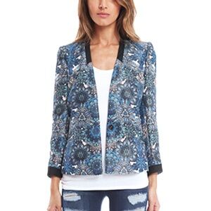 Helmut Lang Blue Irridescent Patterned Blazer